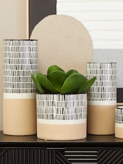 Interiors by Premier Black and White Jada Large Striped Vase - Image 6 of 6