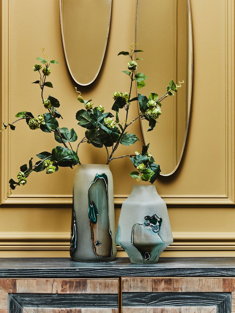 Fifty Five South White Hakan Tall Glass Vase - Image 2 of 6
