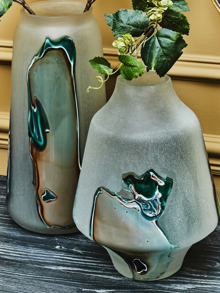 Fifty Five South White Hakan Tall Glass Vase - Image 5 of 5
