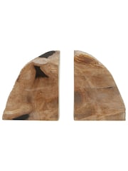 Fifty Five South Natural Relic Set Of 2 Petrified Wood Bookends - Image 1 of 5