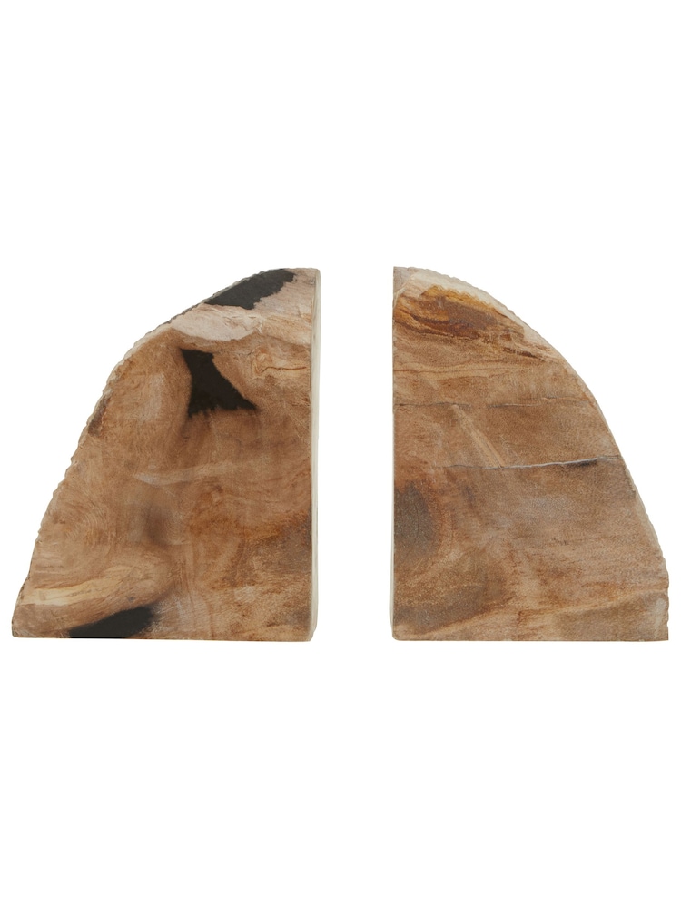 Fifty Five South Natural Relic Set Of 2 Petrified Wood Bookends - Image 1 of 5
