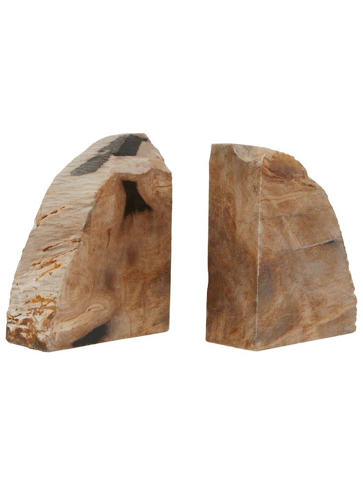 Fifty Five South Natural Relic Set Of 2 Petrified Wood Bookends - Image 2 of 5