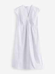 White 100% Cotton Pintuck Dress - Image 1 of 2