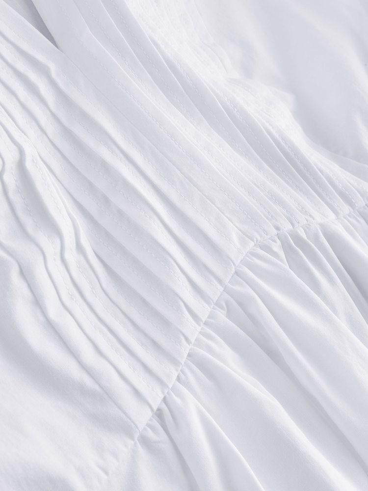 White 100% Cotton Pintuck Dress - Image 2 of 2