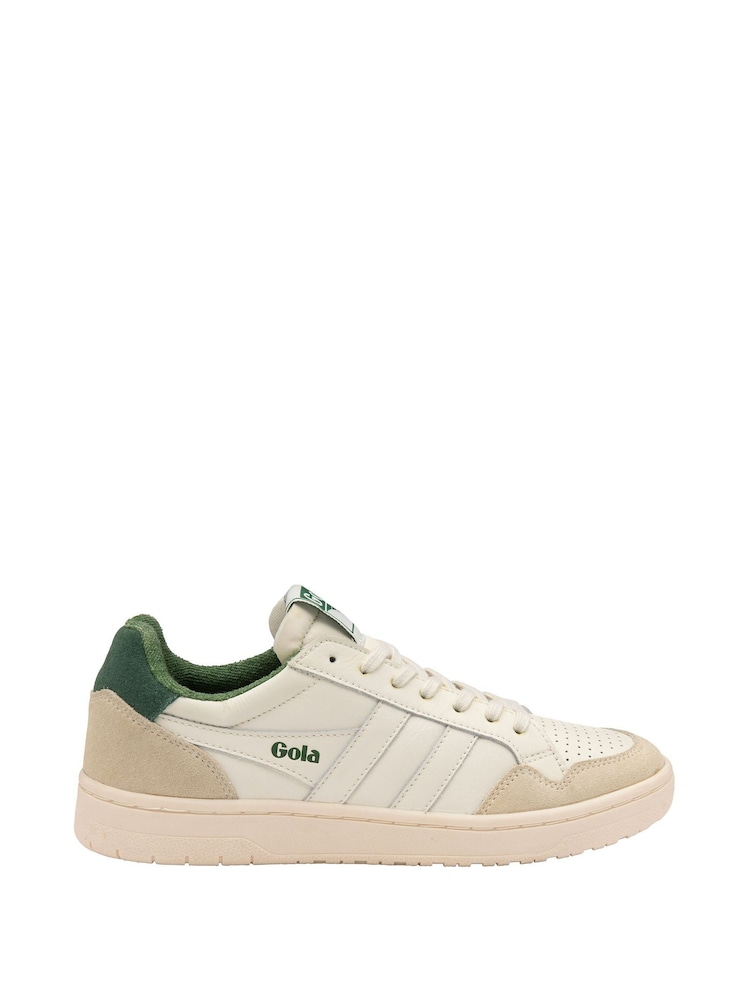 Gola White Ladies Eagle Leather Lace-Up Trainers - Image 1 of 4 Gola White Ladies Eagle Leather Lace-Up Trainers - Image 1 of 4