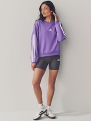 adidas Purple 3-Stripes French Terry Sweatshirt - Image 2 of 7