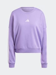 adidas Purple 3-Stripes French Terry Sweatshirt - Image 7 of 7