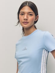 adidas Blue Baby 3-Stripes T-Shirt - Image 4 of 5