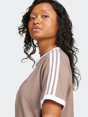 adidas originals Brown 3 Stripe T-Shirt - Image 10 of 11