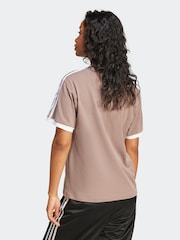 adidas originals Brown 3 Stripe T-Shirt - Image 7 of 11