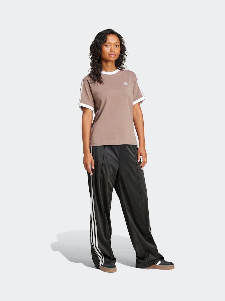 adidas originals Brown 3 Stripe T-Shirt - Image 8 of 11