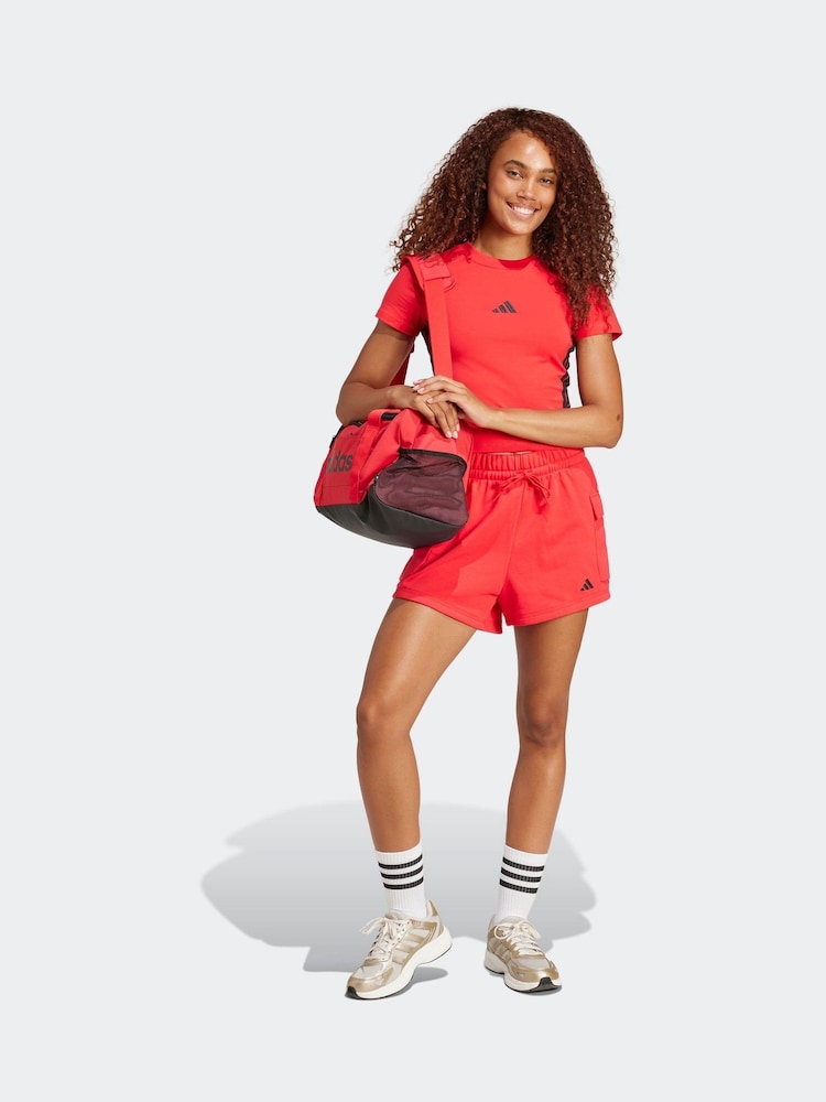adidas Red Baby 3-Stripes T-Shirt - Image 10 of 11