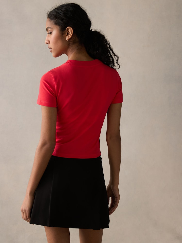 adidas Red Baby 3-Stripes T-Shirt - Image 3 of 11