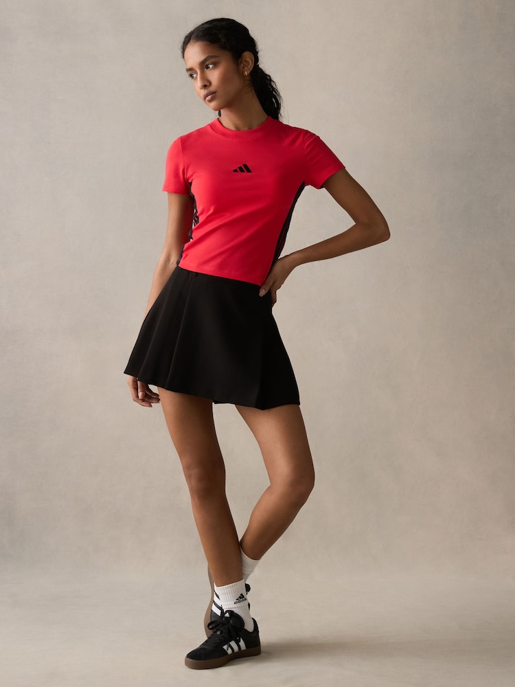 adidas Red Baby 3-Stripes T-Shirt - Image 4 of 11