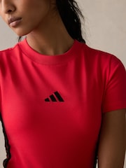 adidas Red Baby 3-Stripes T-Shirt - Image 6 of 11