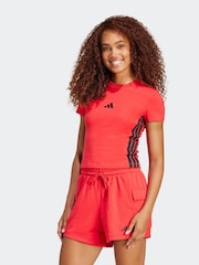 adidas Red Baby 3-Stripes T-Shirt - Image 8 of 11