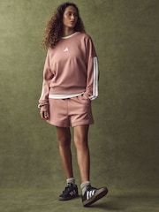adidas Pink 3-Stripes French Terry Sweatshirt - Image 2 of 9