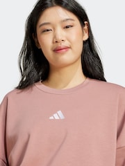 adidas Pink 3-Stripes French Terry Sweatshirt - Image 7 of 9