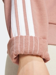 adidas Pink 3-Stripes French Terry Sweatshirt - Image 8 of 9
