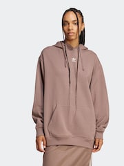 Marrón - adidas Originals Essentials Loose French Terry 100% Cotton Hoodie - Imagen 1 de 6