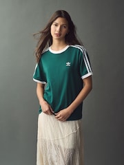 adidas originals Green 3 Stripe T-Shirt - Image 1 of 9