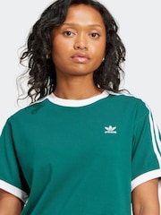 adidas originals Green 3 Stripe T-Shirt - Image 7 of 9