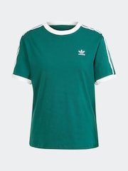 adidas originals Green 3 Stripe T-Shirt - Image 9 of 9