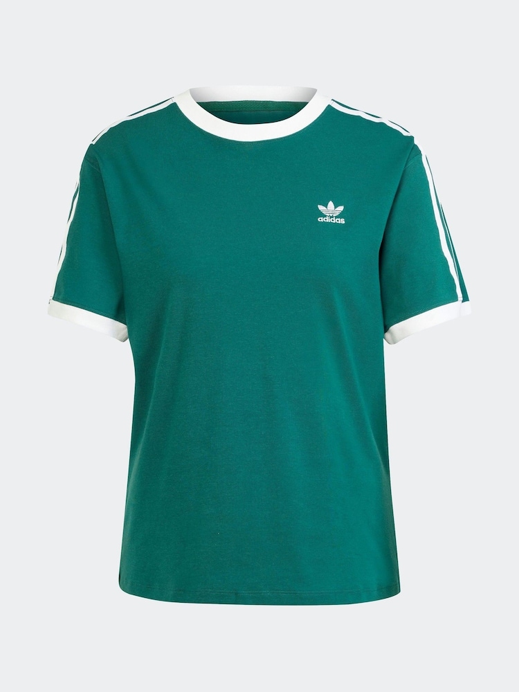 adidas originals Green 3 Stripe T-Shirt - Image 9 of 9