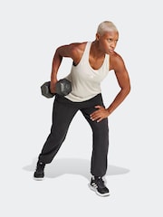 adidas Grey Train Essentials Minimal Branding Racerback Tank Top - Image 9 of 11