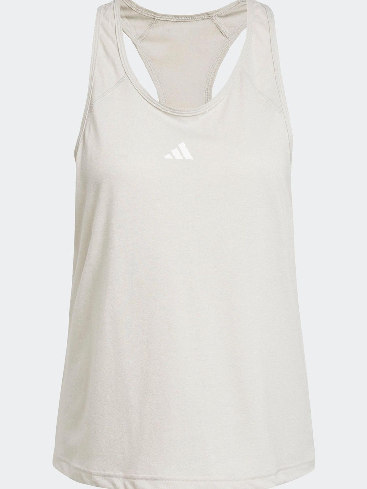adidas Grey Train Essentials Minimal Branding Racerback Tank Top - Image 11 of 11