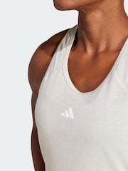 adidas Grey Train Essentials Minimal Branding Racerback Tank Top - Image 6 of 11