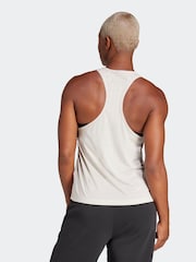 adidas Grey Train Essentials Minimal Branding Racerback Tank Top - Image 7 of 11