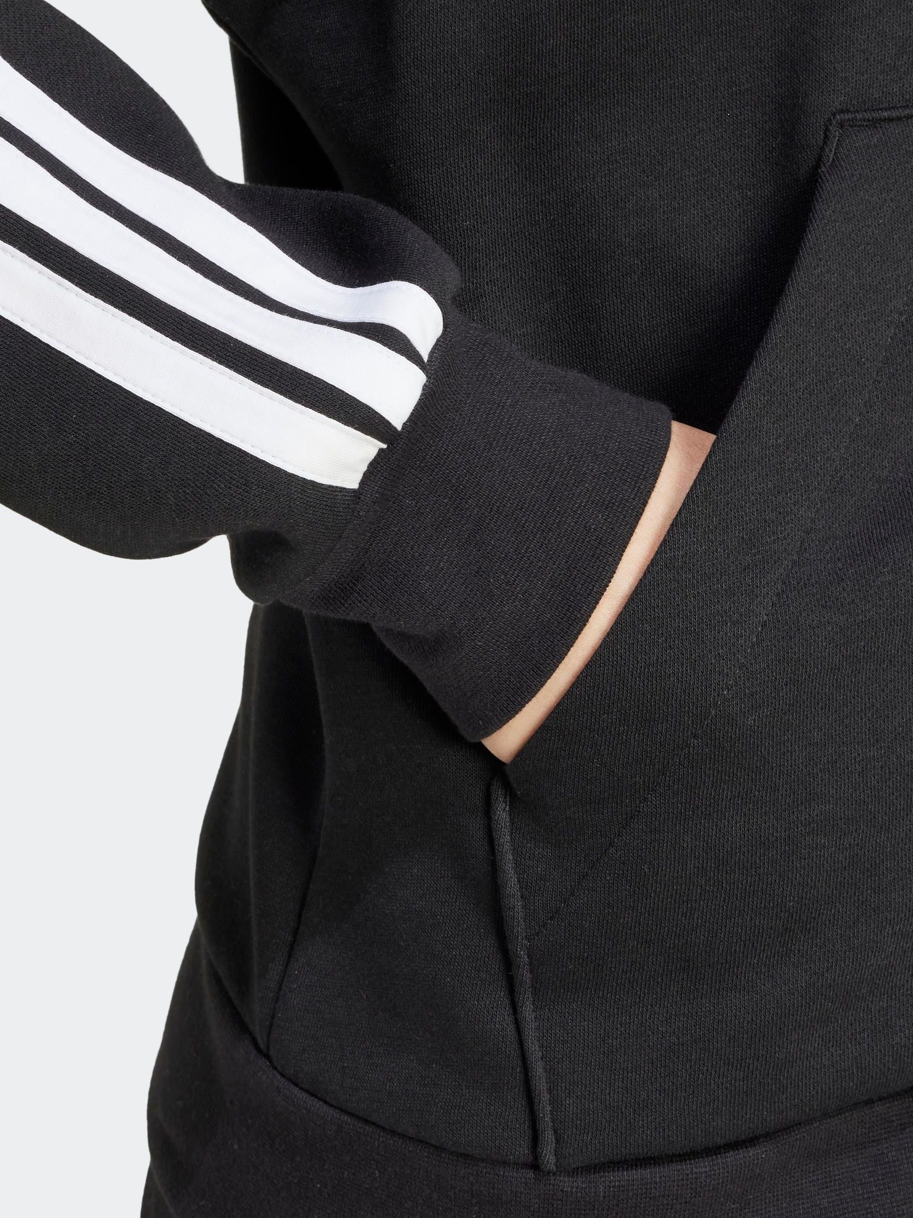 shop ③ Buy adidas Black Essentials 3-Stripes Full Zip Fleece Hoodie from