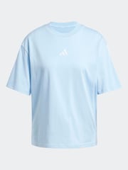 adidas Blue Boyfriend 3-Stripes 100% Cotton T-Shirt - Image 7 of 7