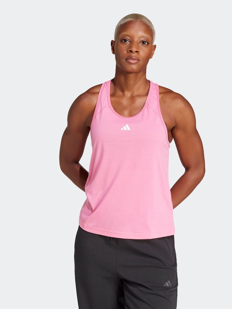 Розовый - Майка-борцовка с логотипом adidas Train Essentials - Изображение 1 из 6