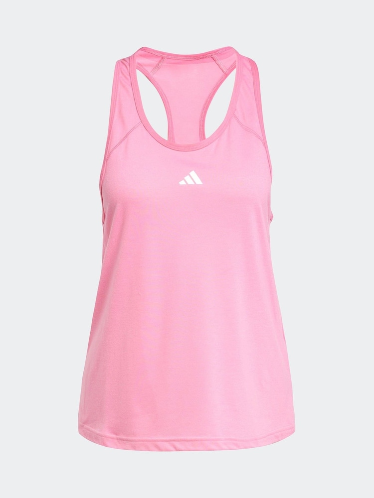 Rosa - Top básico sin mangas para entrenar con espalda de nadador y detalle minimalista de la marca de adidas - Imagen 6 de 6 Rosa - Top básico sin mangas para entrenar con espalda de nadador y detalle minimalista de la marca de adidas - Imagen 6 de 6