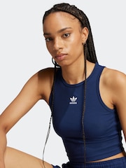 adidas Originals Blue Essentials Vest Top - Image 4 of 6