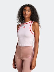 adidas Pink Light Colourblock Crop Vest - Image 1 of 6