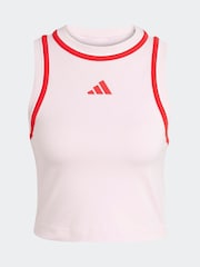 adidas Pink Light Colourblock Crop Vest - Image 6 of 6