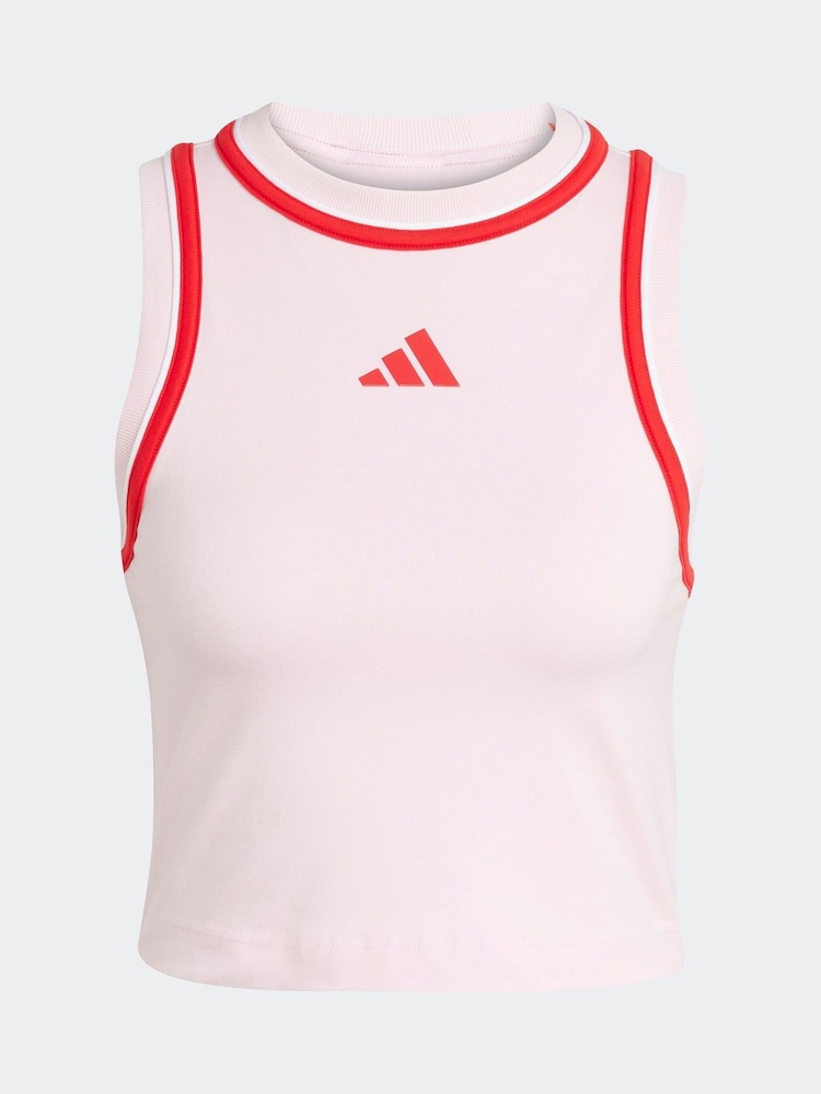 adidas Pink Light Colourblock Crop Vest - Image 6 of 6