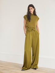 Grün - Mint Velvet Wide-Leg-Hose aus Satin - Bild 1 von 8