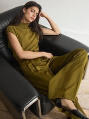 Grün - Mint Velvet Wide-Leg-Hose aus Satin - Bild 4 von 8