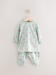 Mint Green 100% Cotton Top & Leggings Set 2 Piece - Image 1 of 7