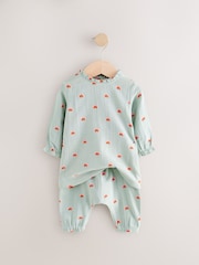 Mint Green 100% Cotton Top & Leggings Set 2 Piece - Image 2 of 7