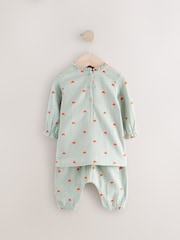 Mint Green 100% Cotton Top & Leggings Set 2 Piece - Image 3 of 7