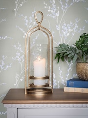 Laura Ashley Aged Gold Loop Hurricane Candle Holder - Image 1 of 5