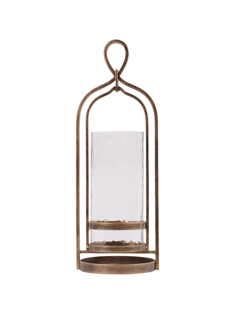 Laura Ashley Aged Gold Loop Hurricane Candle Holder - Image 2 of 5