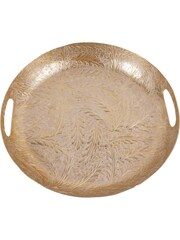 Laura Ashley Matt Champagne Winspear Leaf Embossed Round Platter - Image 2 of 6