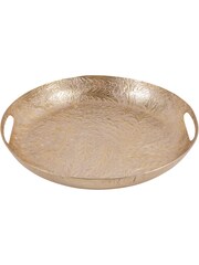 Laura Ashley Matt Champagne Winspear Leaf Embossed Round Platter - Image 3 of 6