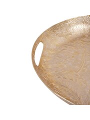 Laura Ashley Matt Champagne Winspear Leaf Embossed Round Platter - Image 5 of 6